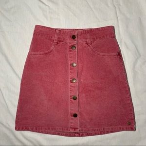 Roxy Pink Button Up Pencil Skirt